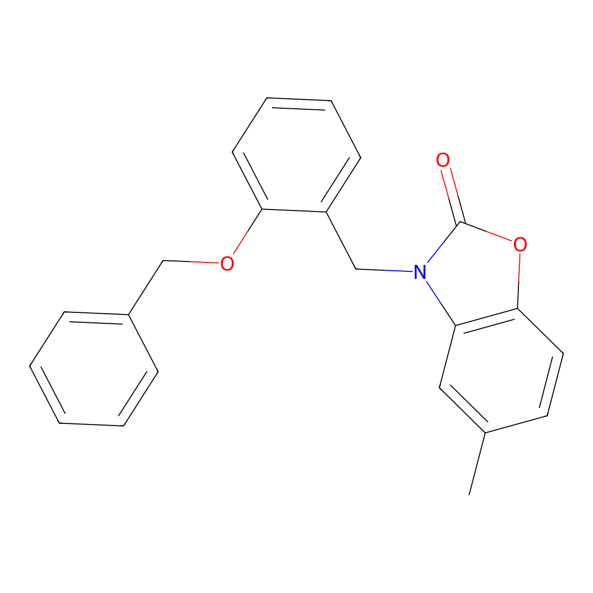 3-(2-(benzyloxy)benzyl)-5-methylbenzo[d]oxazol-2(3H)-one molecular structure, CAS 638142-42-4