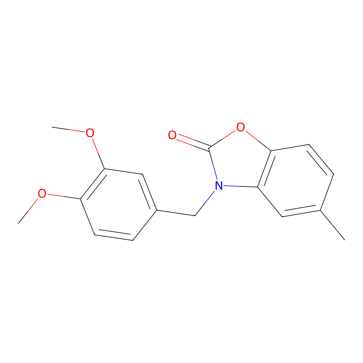 3-(3,4-dimethoxybenzyl)-5-methyl-1,3-benzoxazol-2(3H)-one molecular structure, CAS 638142-44-6
