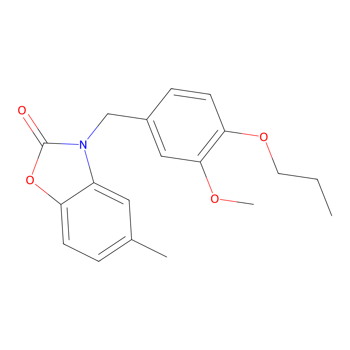 3-(3-methoxy-4-propoxybenzyl)-5-methyl-1,3-benzoxazol-2(3H)-one molecular structure, CAS 638142-48-0