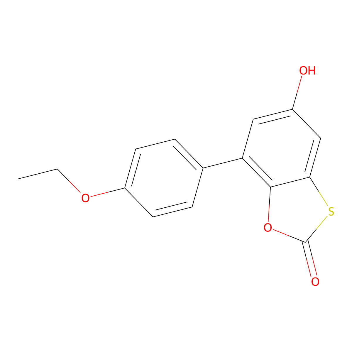 7-(4-Ethoxyphenyl)-5-hydroxy-1,3-benzoxathiol-2-one molecular structure, CAS 638143-18-7