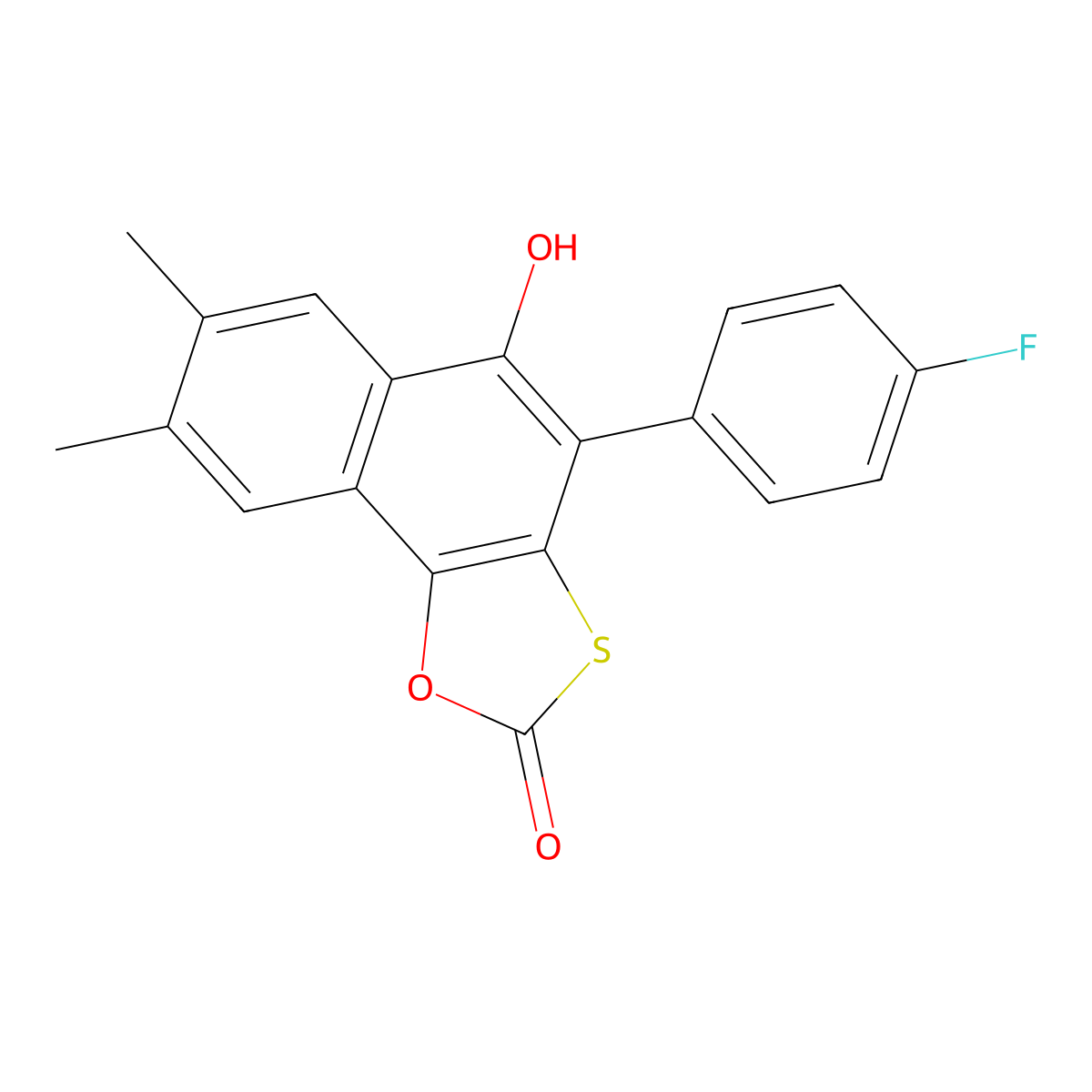 4-(4-Fluorophenyl)-5-hydroxy-7,8-dimethylnaphtho[2,1-d][1,3]oxathiol-2-one molecular structure, CAS 638143-26-7