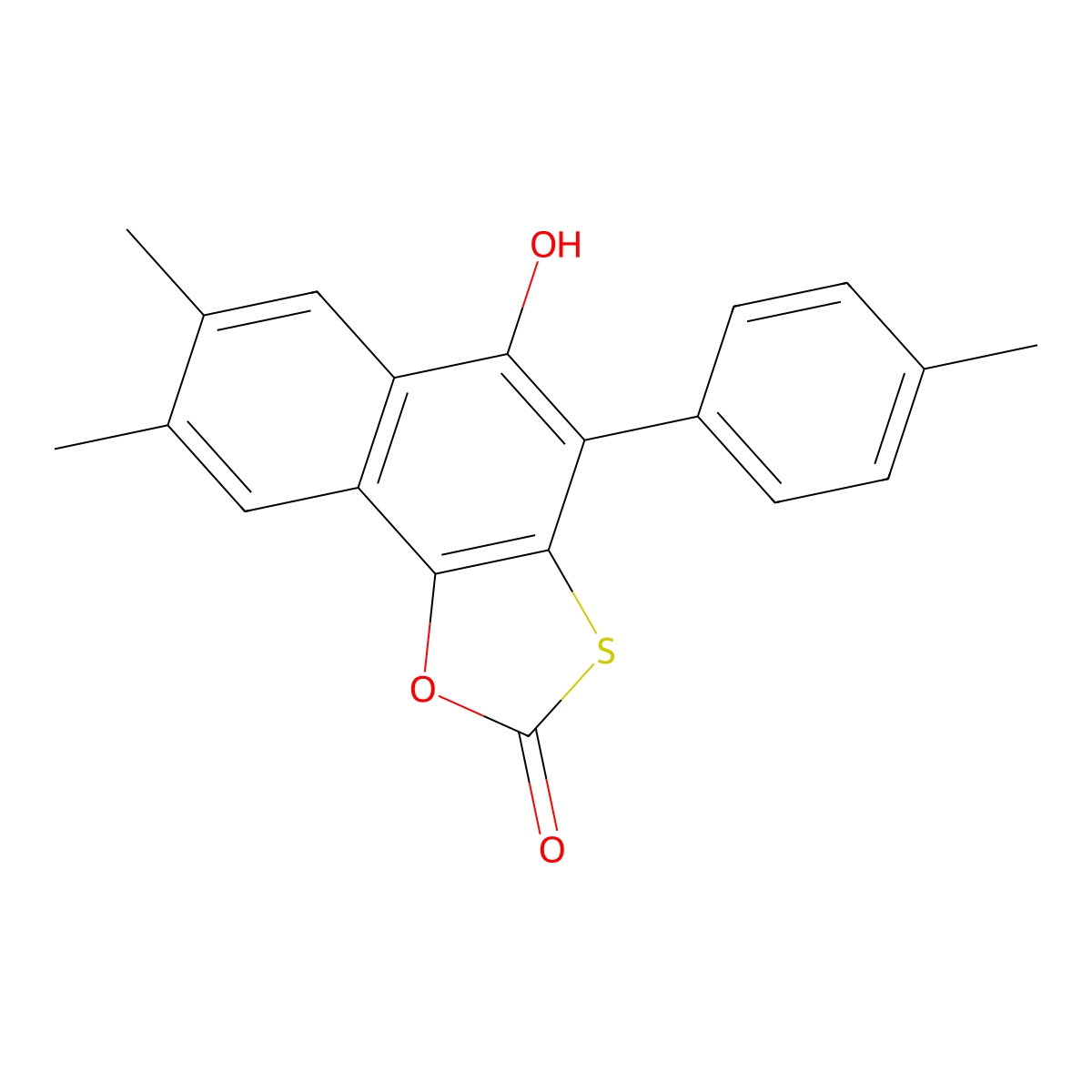5-Hydroxy-7,8-dimethyl-4-(4-methylphenyl)naphtho[2,1-d][1,3]oxathiol-2-one molecular structure, CAS 638143-28-9