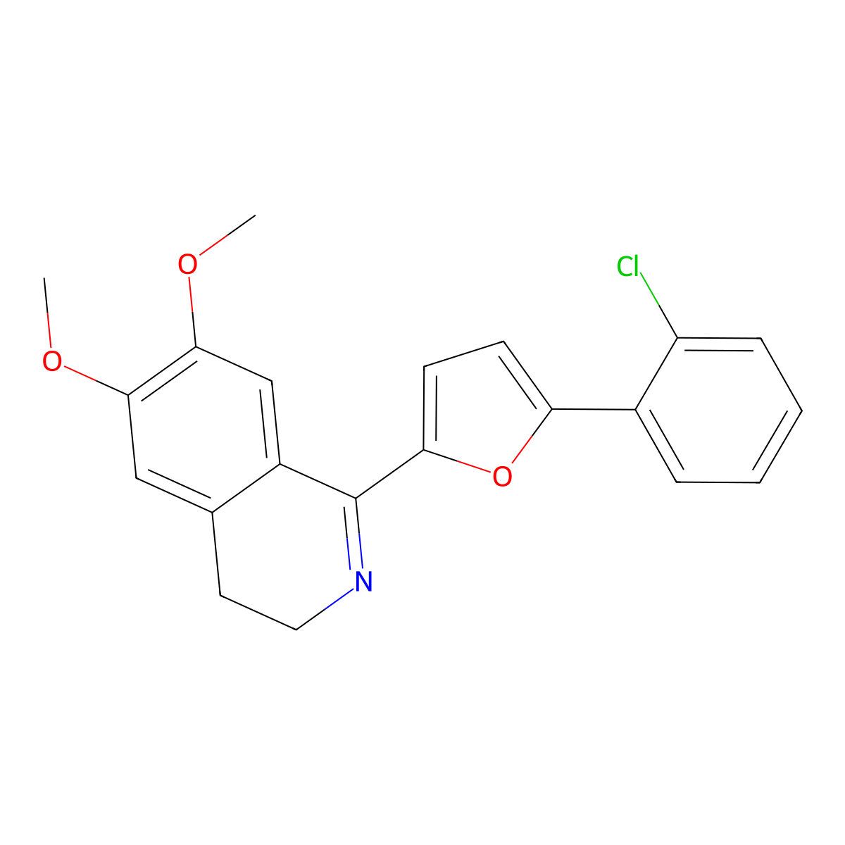 1-[5-(2-Chlorophenyl)furan-2-yl]-6,7-dimethoxy-3,4-dihydroisoquinoline molecular structure, CAS 638143-32-5