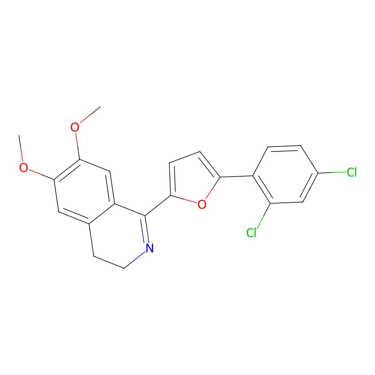 1-[5-(2,4-Dichlorophenyl)furan-2-yl]-6,7-dimethoxy-3,4-dihydroisoquinoline molecular structure, CAS 638143-34-7
