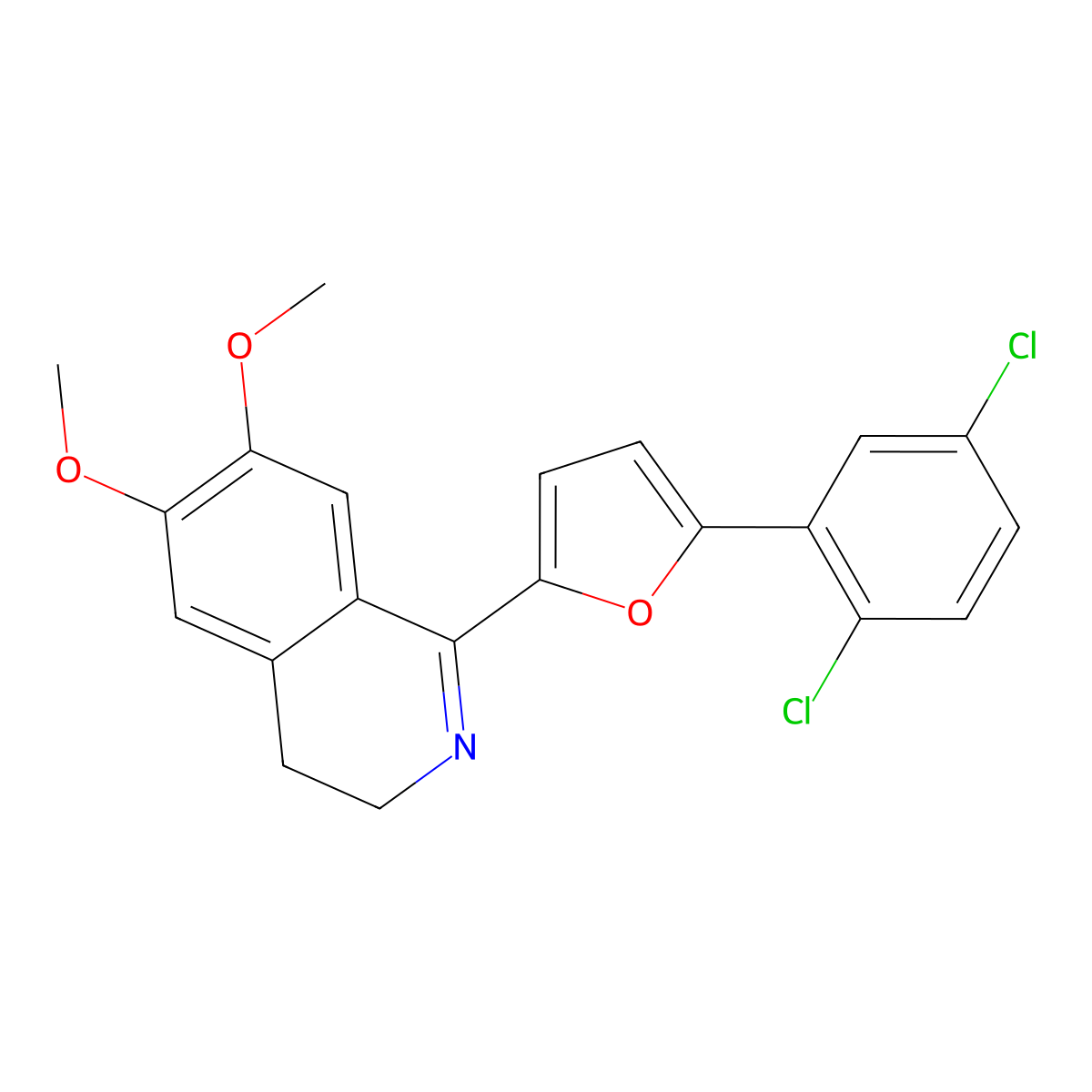 1-[5-(2,5-Dichlorophenyl)furan-2-yl]-6,7-dimethoxy-3,4-dihydroisoquinoline molecular structure, CAS 638143-36-9