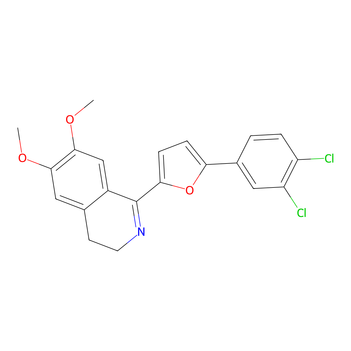 1-[5-(3,4-Dichlorophenyl)furan-2-yl]-6,7-dimethoxy-3,4-dihydroisoquinoline molecular structure, CAS 638143-38-1