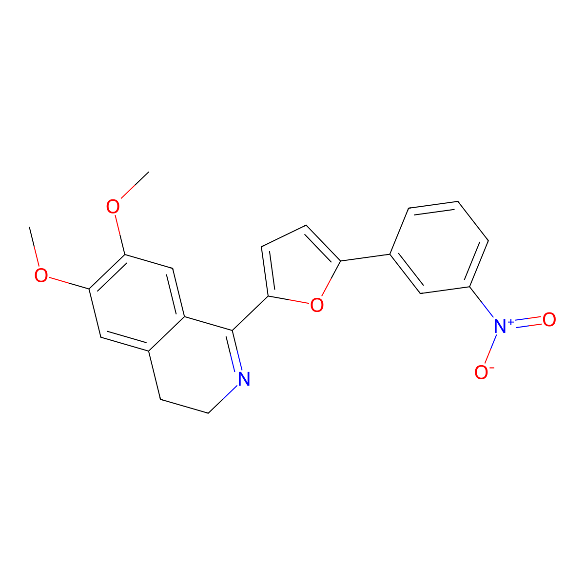 6,7-Dimethoxy-1-[5-(3-nitrophenyl)furan-2-yl]-3,4-dihydroisoquinoline molecular structure, CAS 638143-40-5