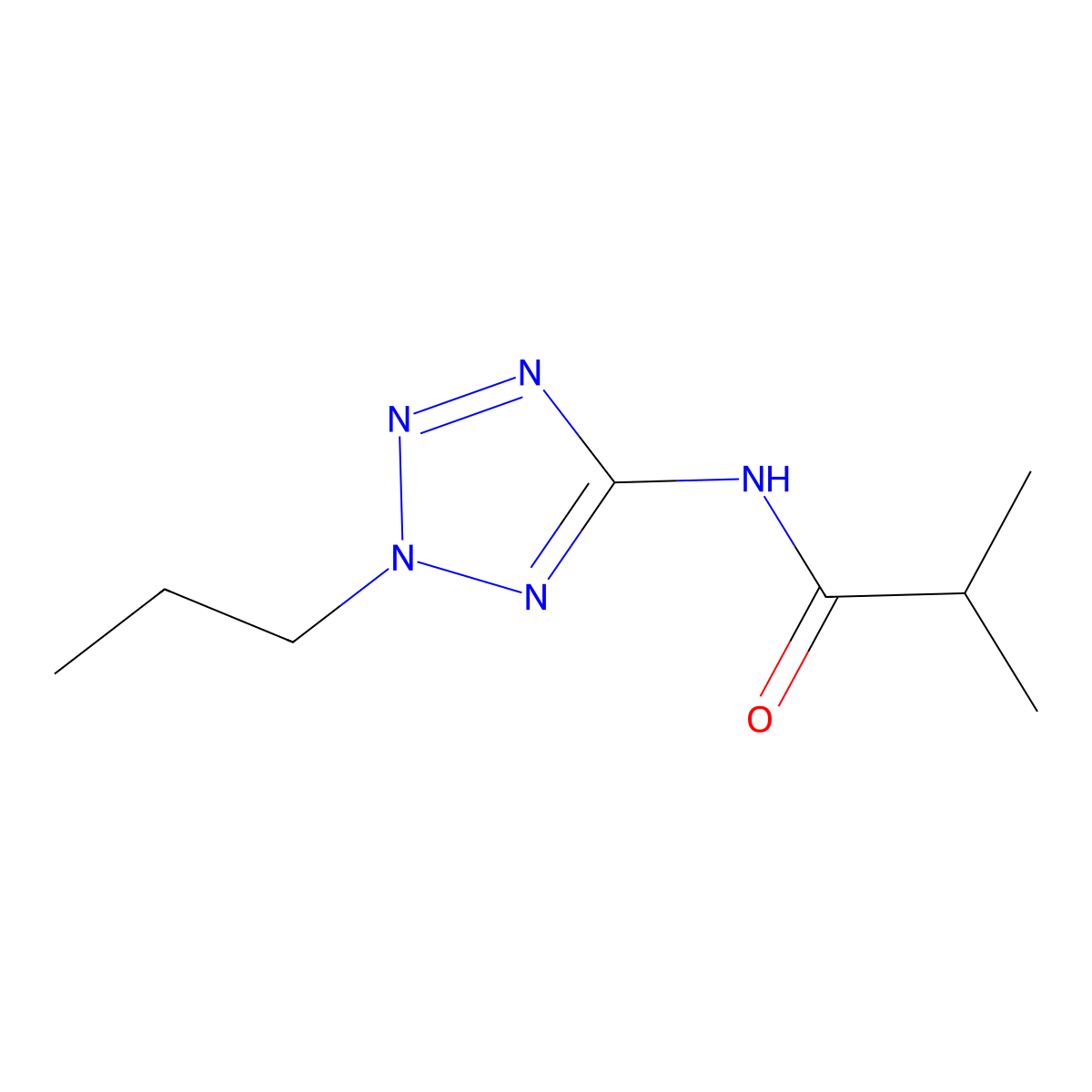 2-methyl-N-(2-propyltetrazol-5-yl)propanamide molecular structure, CAS 638145-46-7