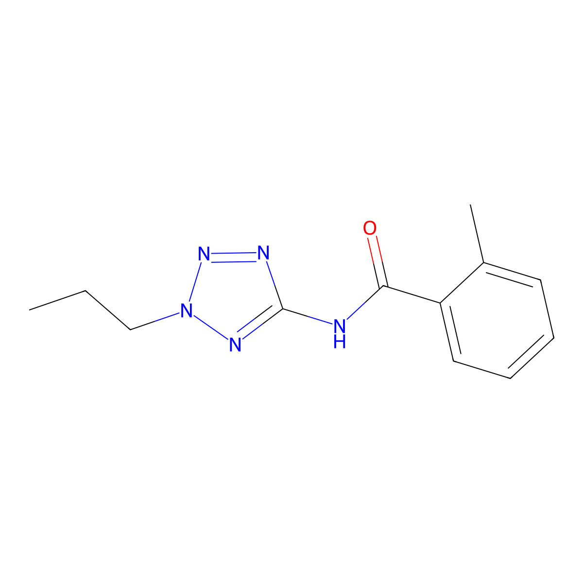 2-methyl-N-(2-propyl-2H-tetrazol-5-yl)benzamide molecular structure, CAS 638145-76-3