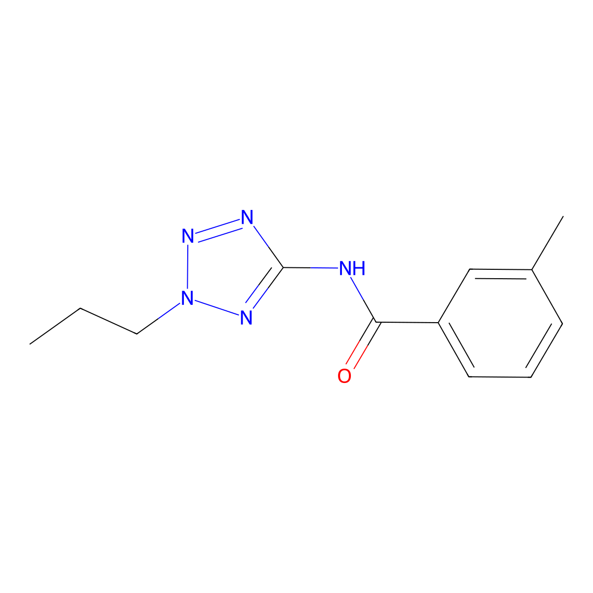 3-methyl-N-(2-propyl-2H-tetrazol-5-yl)benzamide molecular structure, CAS 638145-79-6