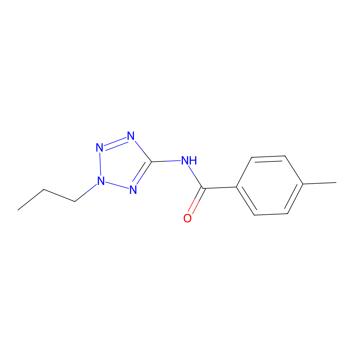 4-methyl-N-(2-propyltetrazol-5-yl)benzamide molecular structure, CAS 638145-82-1