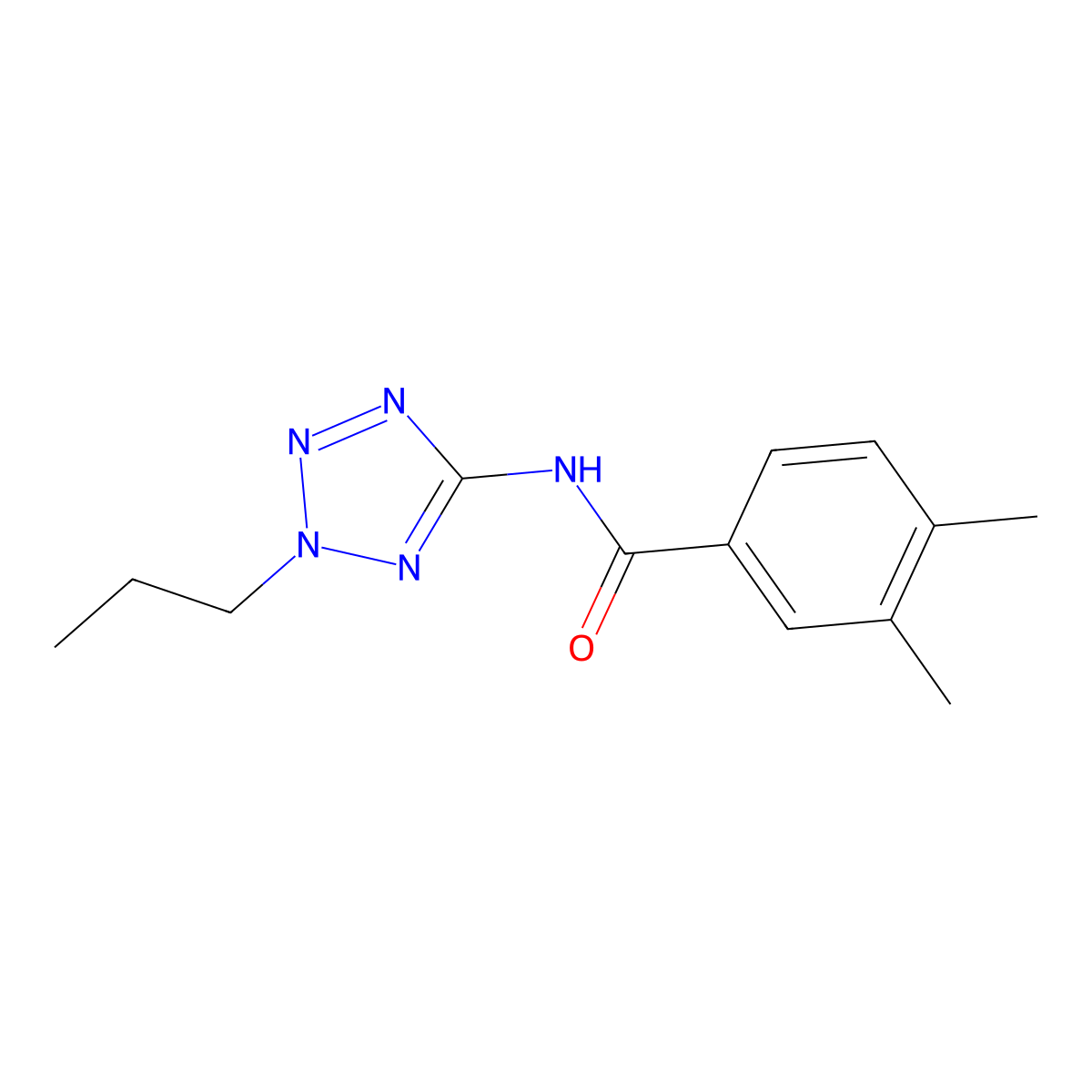 3,4-Dimethyl-N-(2-propyl-2H-tetrazol-5-yl)benzamide molecular structure, CAS 638145-85-4