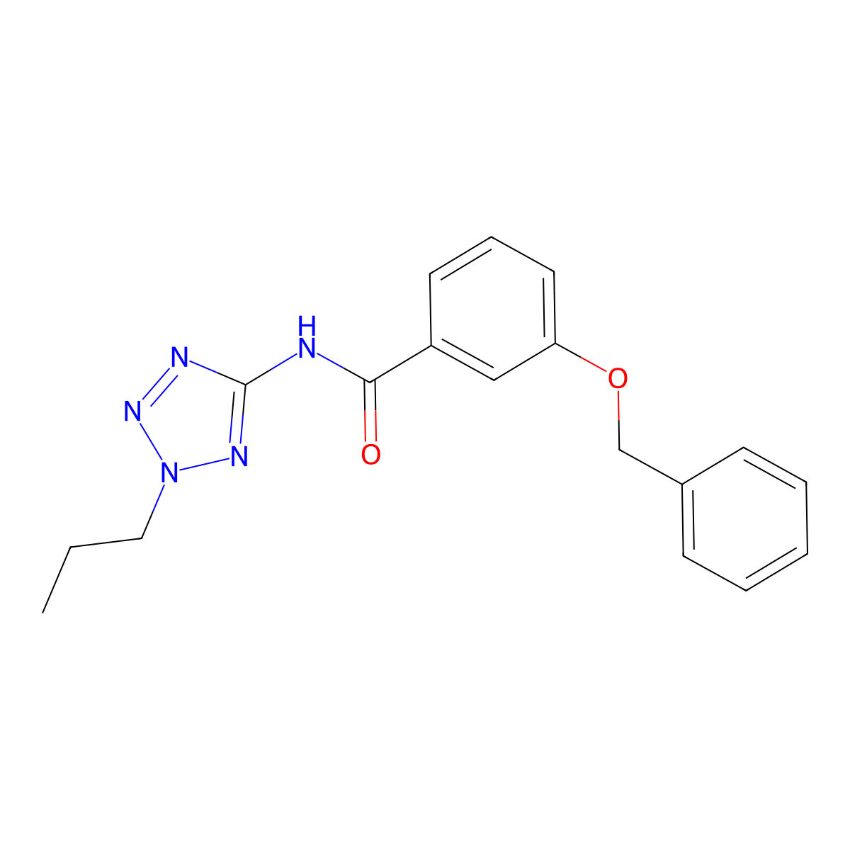 3-(benzyloxy)-N-(2-propyl-2H-tetrazol-5-yl)benzamide molecular structure, CAS 638145-97-8