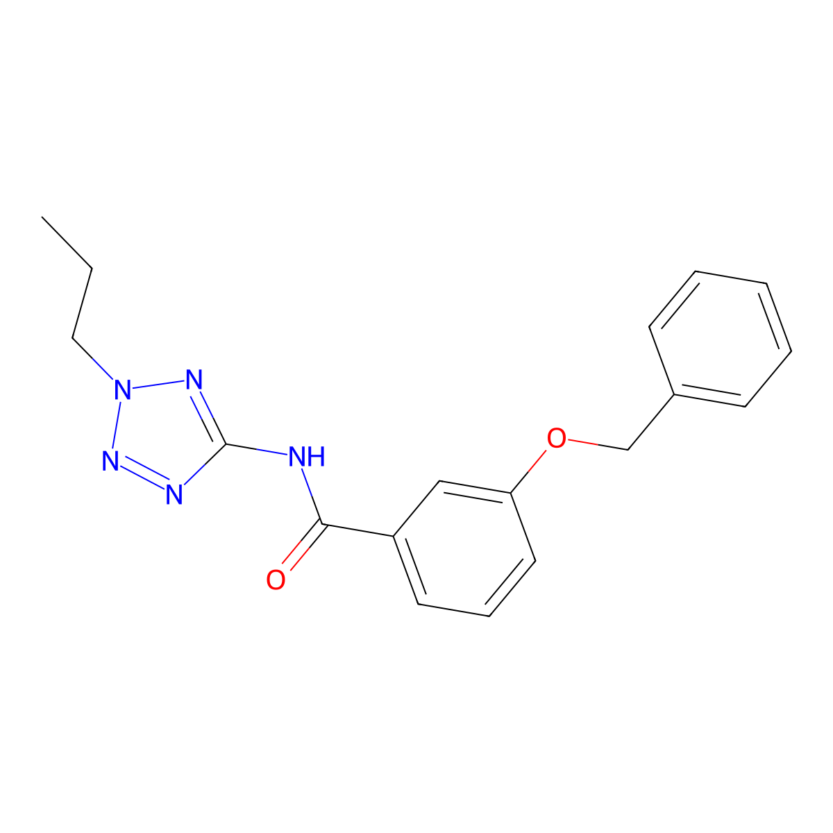 3-(benzyloxy)-N-(2-propyl-2H-tetrazol-5-yl)benzamide molecular structure, CAS 638145-97-8