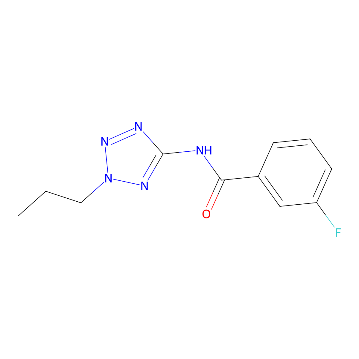 3-fluoro-N-(2-propyl-2H-tetrazol-5-yl)benzamide molecular structure, CAS 638146-40-4