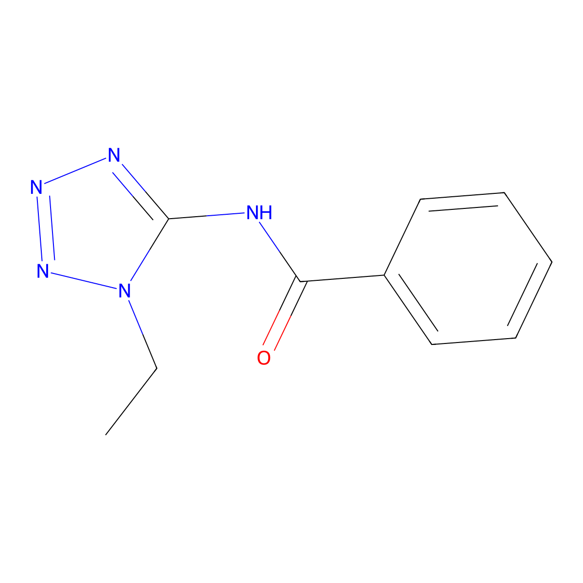 N-(1-ethyltetrazol-5-yl)benzamide molecular structure, CAS 638146-59-5