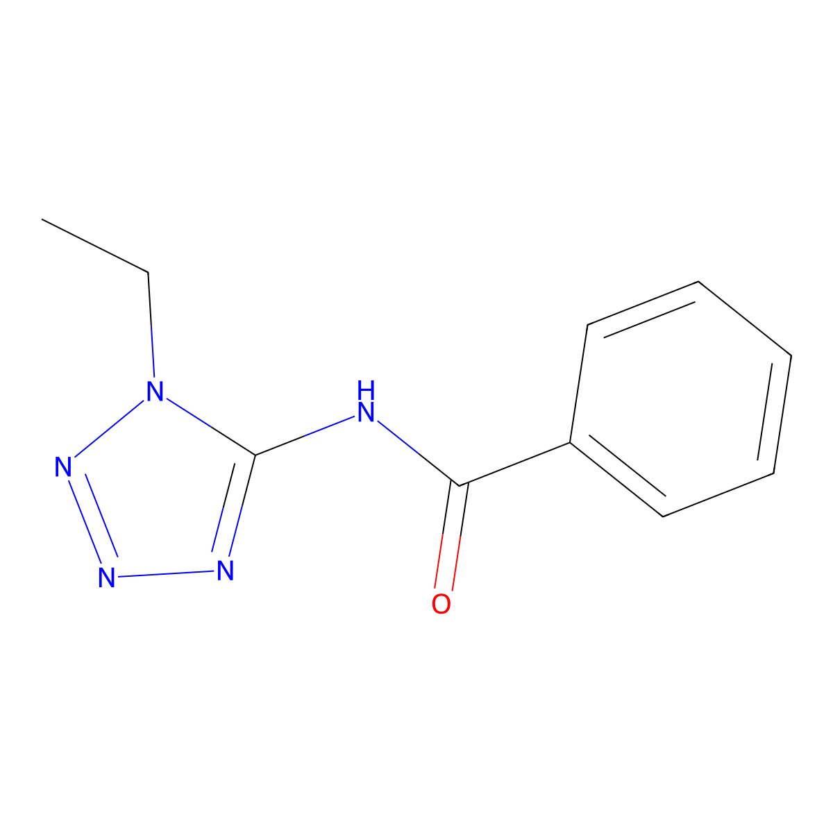 N-(1-ethyltetrazol-5-yl)benzamide molecular structure, CAS 638146-59-5