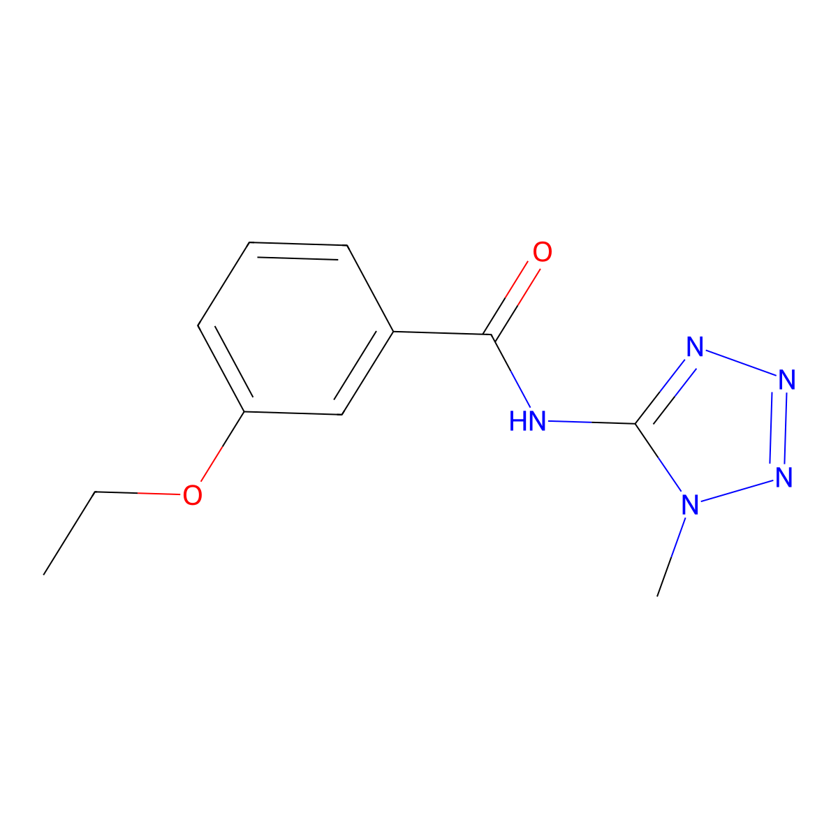 3-ethoxy-N-(1-methyltetrazol-5-yl)benzamide molecular structure, CAS 638146-83-5