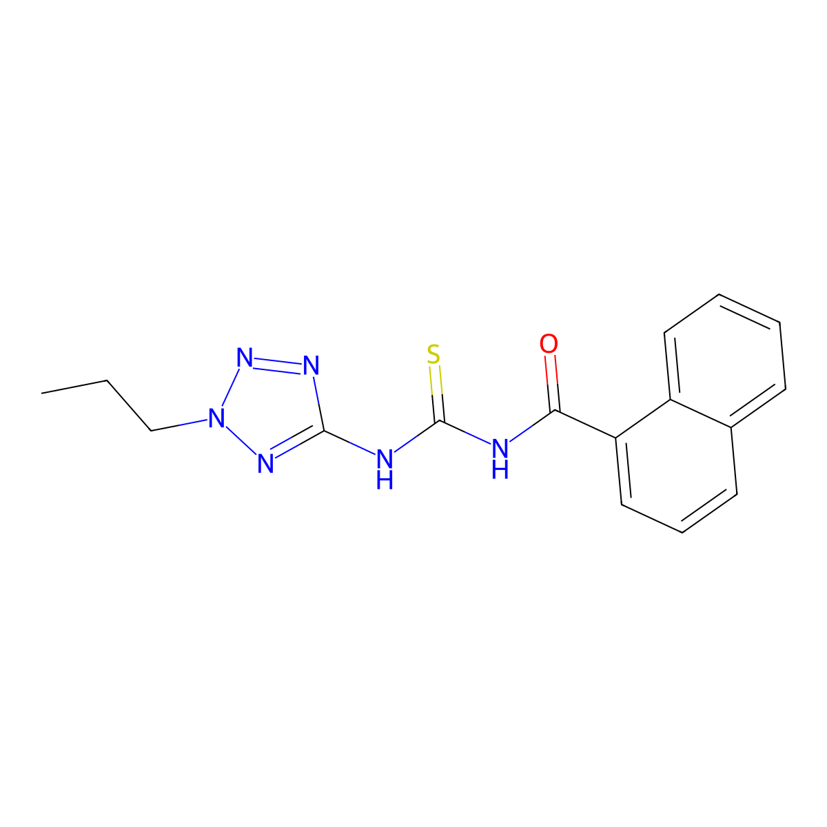N-[(2-propyltetrazol-5-yl)carbamothioyl]naphthalene-1-carboxamide molecular structure, CAS 638147-76-9