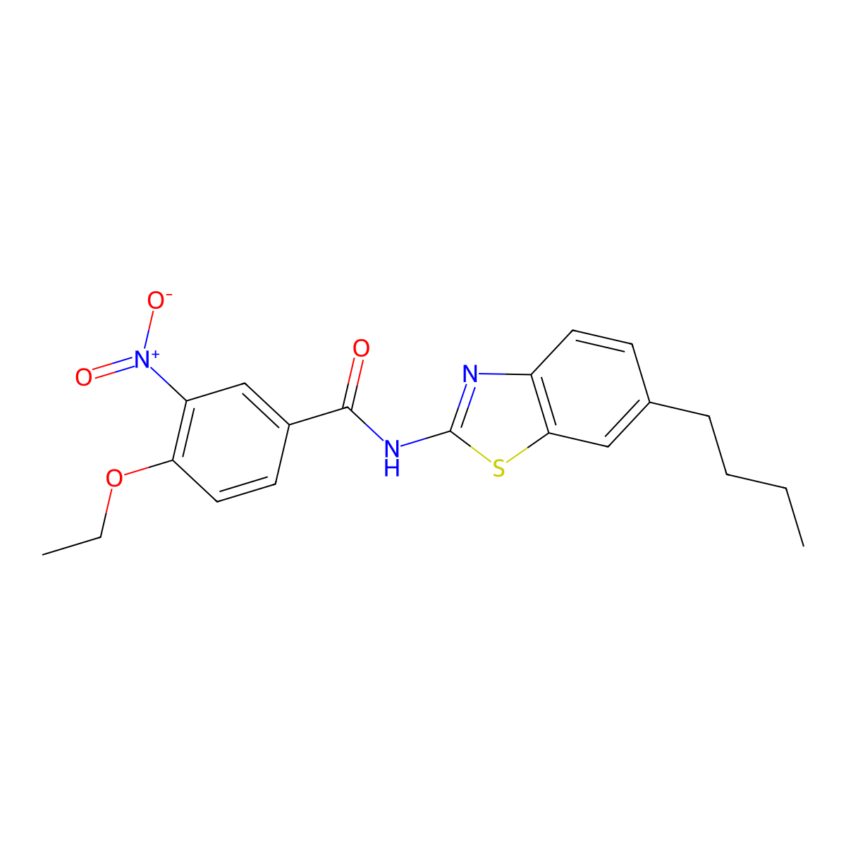 N-(6-butyl-1,3-benzothiazol-2-yl)-4-ethoxy-3-nitrobenzamide molecular structure, CAS 638148-76-2