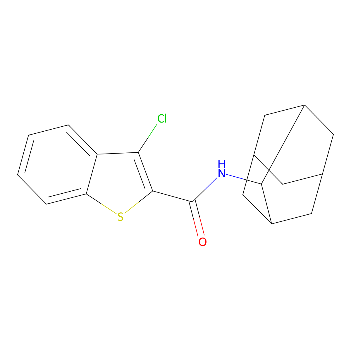 N-(2-adamantyl)-3-chloro-1-benzothiophene-2-carboxamide molecular structure, CAS 638149-82-3