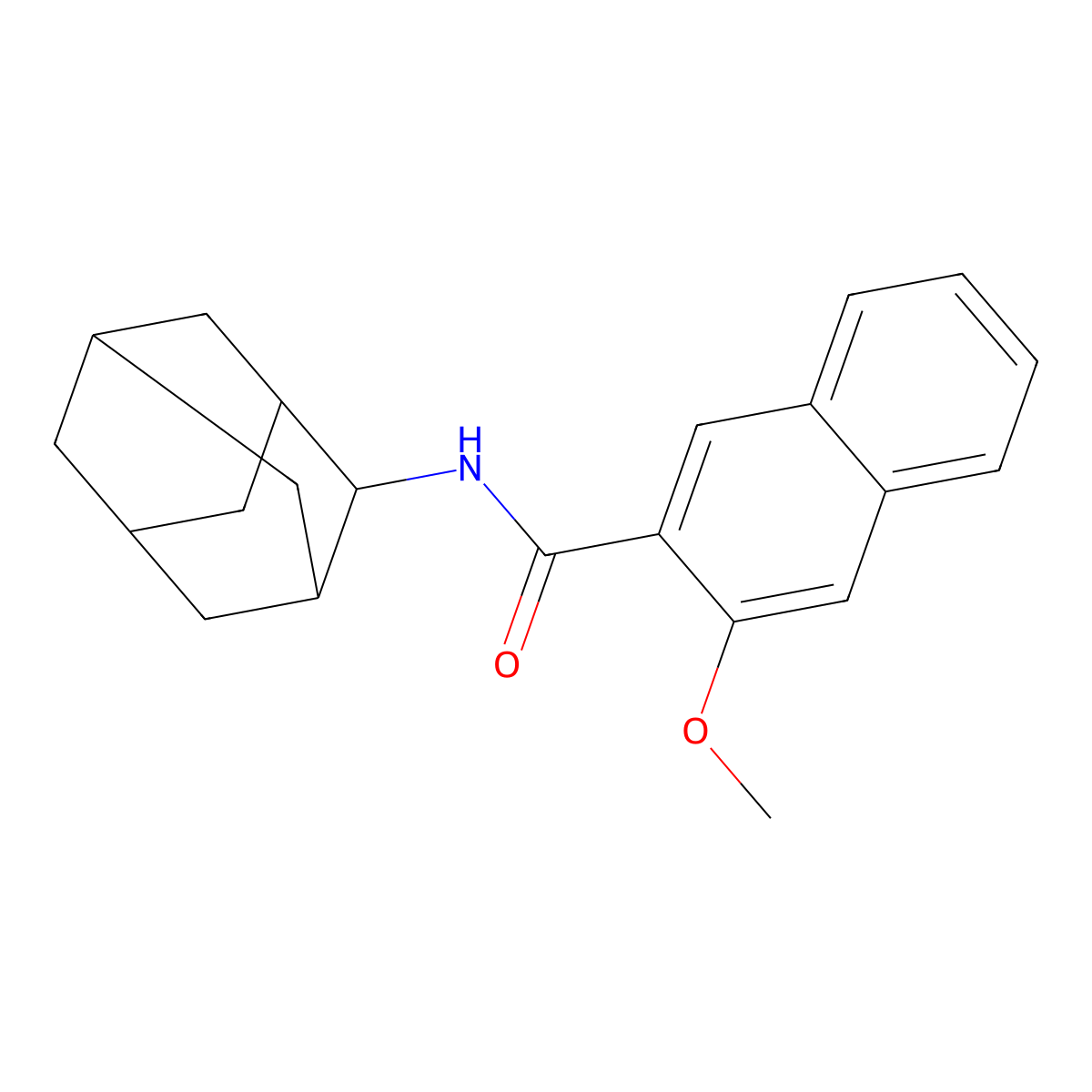 N-(2-adamantyl)-3-methoxynaphthalene-2-carboxamide molecular structure, CAS 638149-88-9