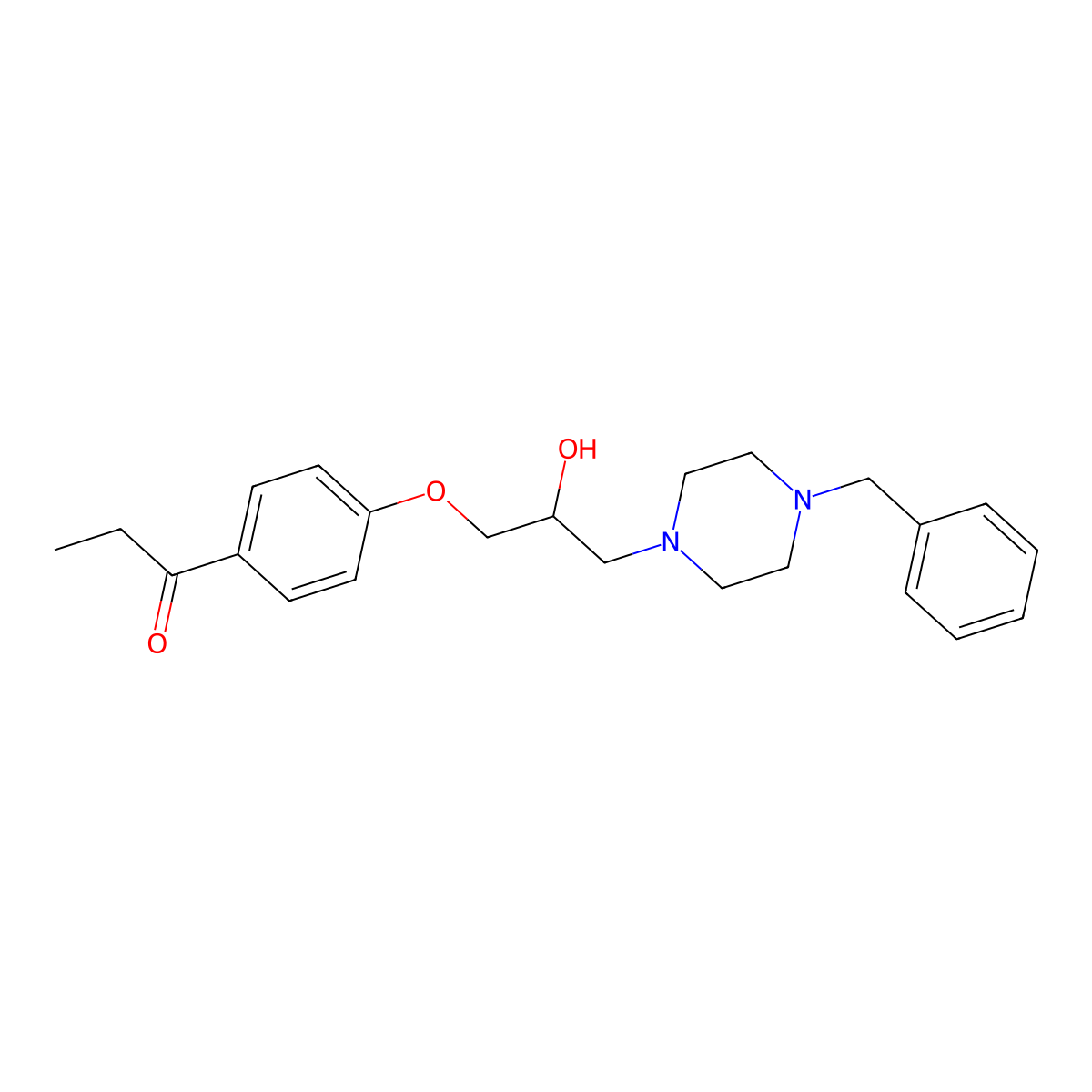Propiophenone, 4'-(2-hydroxy-3-(4-benzylpiperazinyl)propoxy)- molecular structure, CAS 63815-44-1