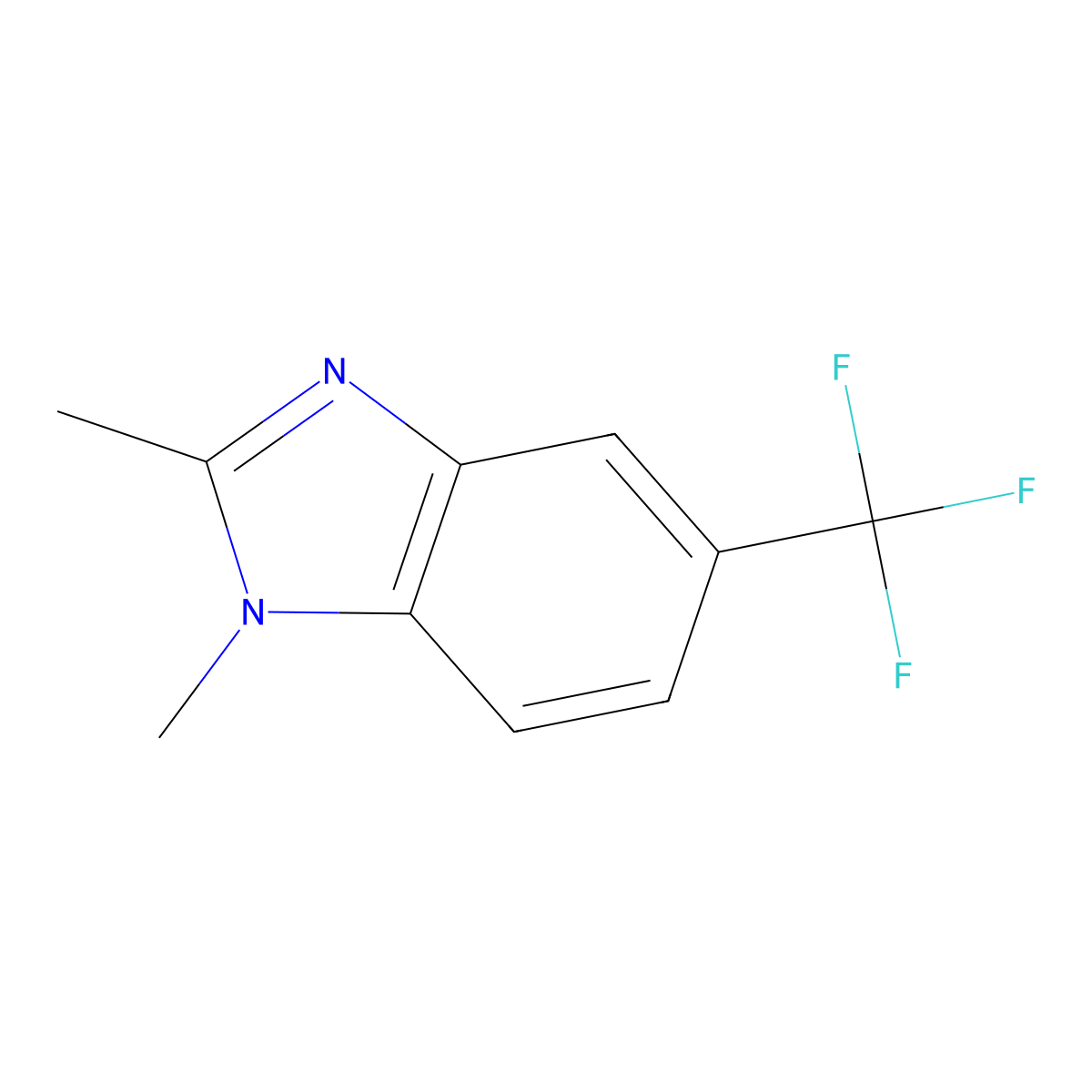 1H-Benzimidazole, 1,2-dimethyl-5-(trifluoromethyl)- molecular structure, CAS 63815-72-5
