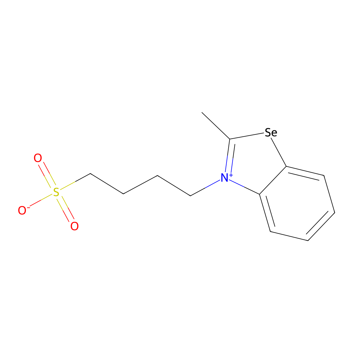benzoselenazolium, 2-methyl-3-(4-sulfobutyl)-, inner salt molecular structure, CAS 63815-80-5