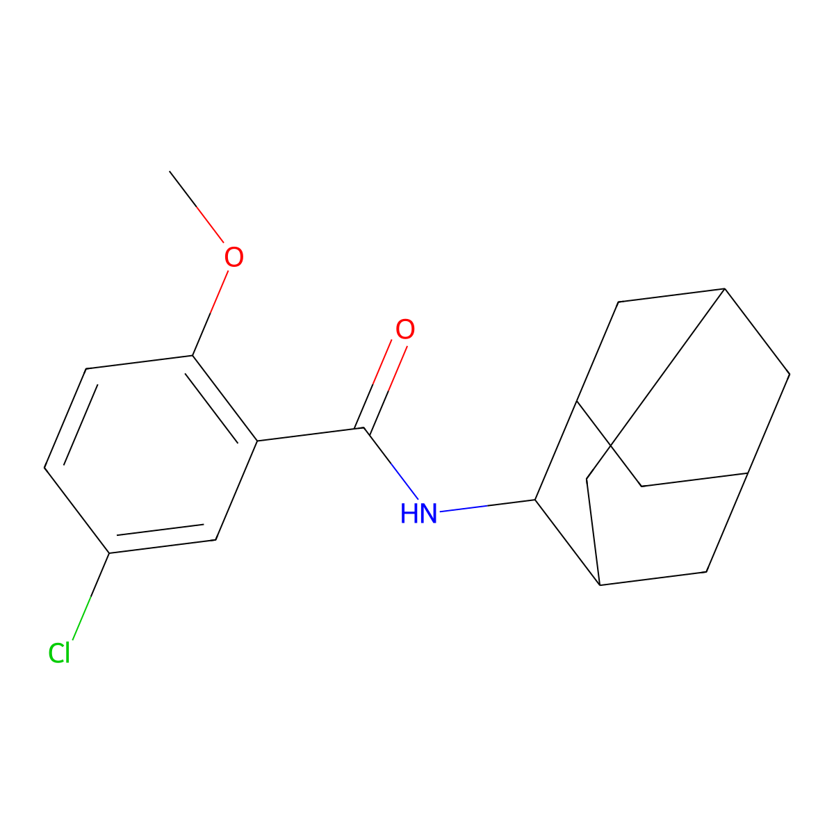 N-(2-adamantyl)-5-chloro-2-methoxybenzamide molecular structure, CAS 638150-35-3
