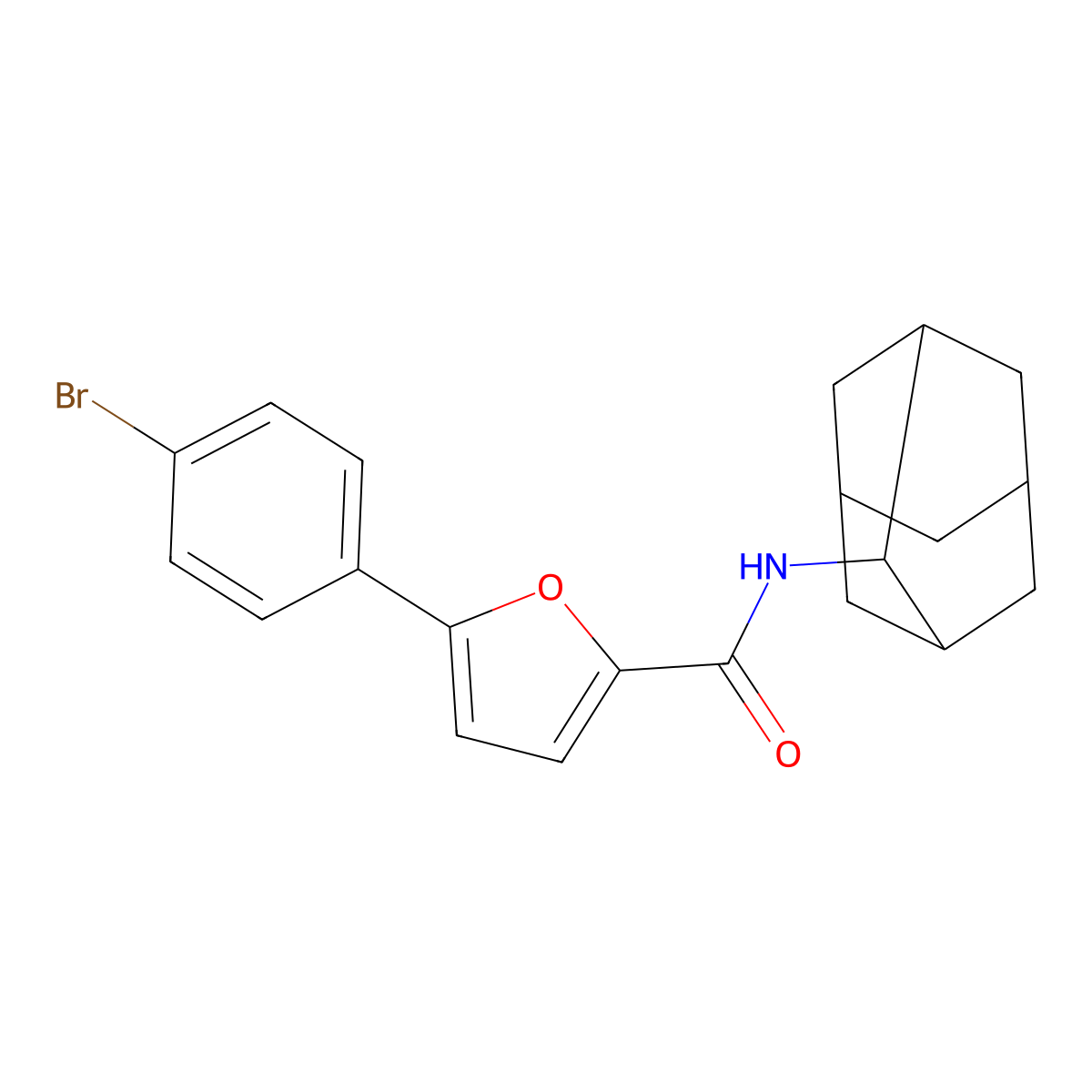 N-(2-adamantyl)-5-(4-bromophenyl)furan-2-carboxamide molecular structure, CAS 638151-12-9