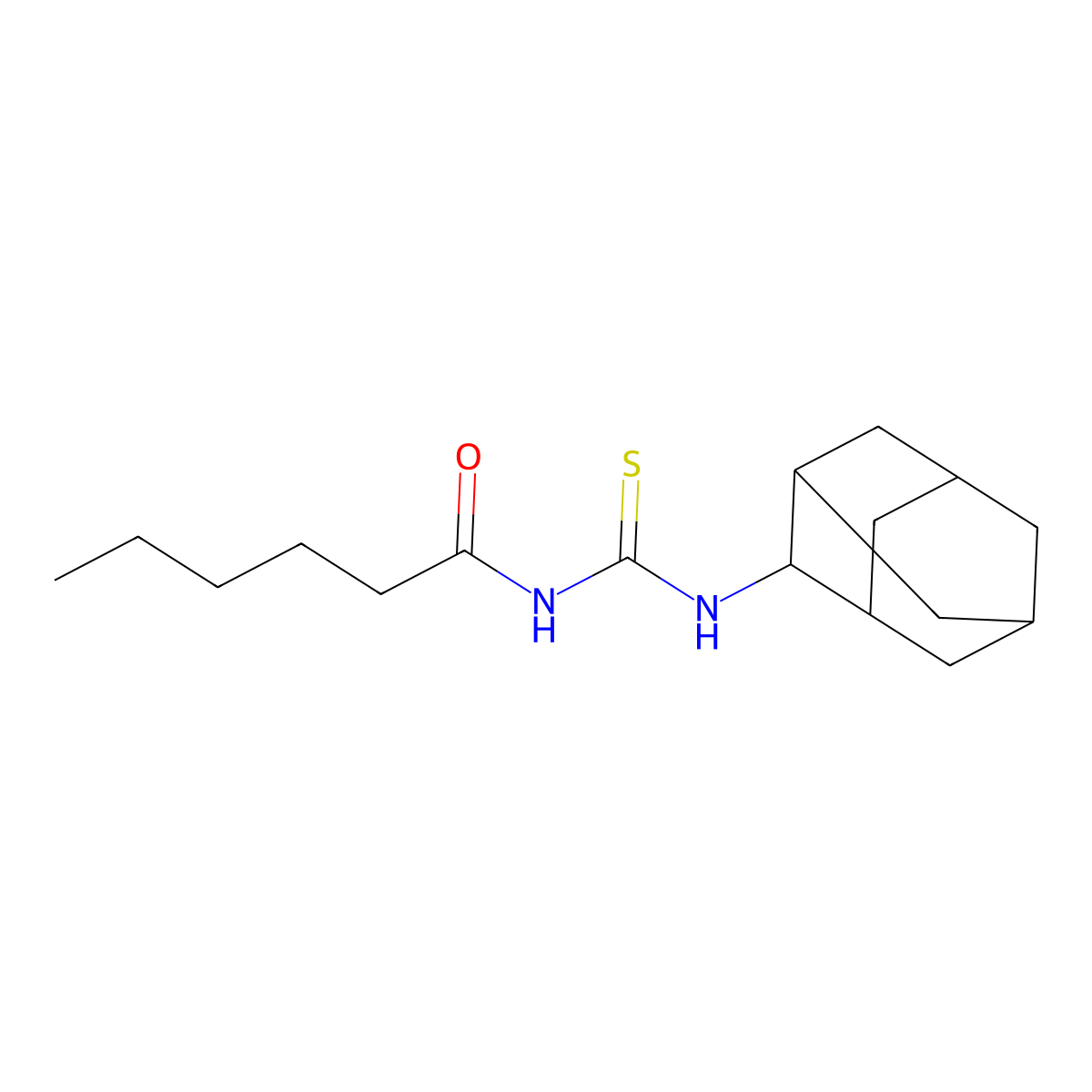N-(2-adamantylcarbamothioyl)hexanamide molecular structure, CAS 638151-24-3
