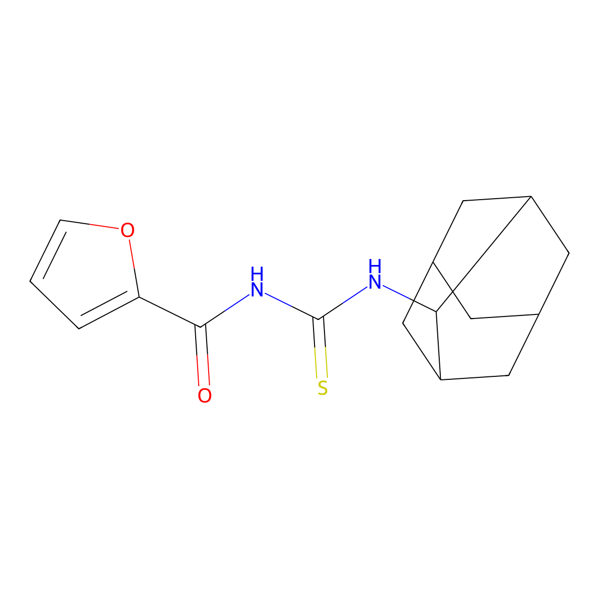 N-(2-adamantylcarbamothioyl)furan-2-carboxamide molecular structure, CAS 638151-41-4