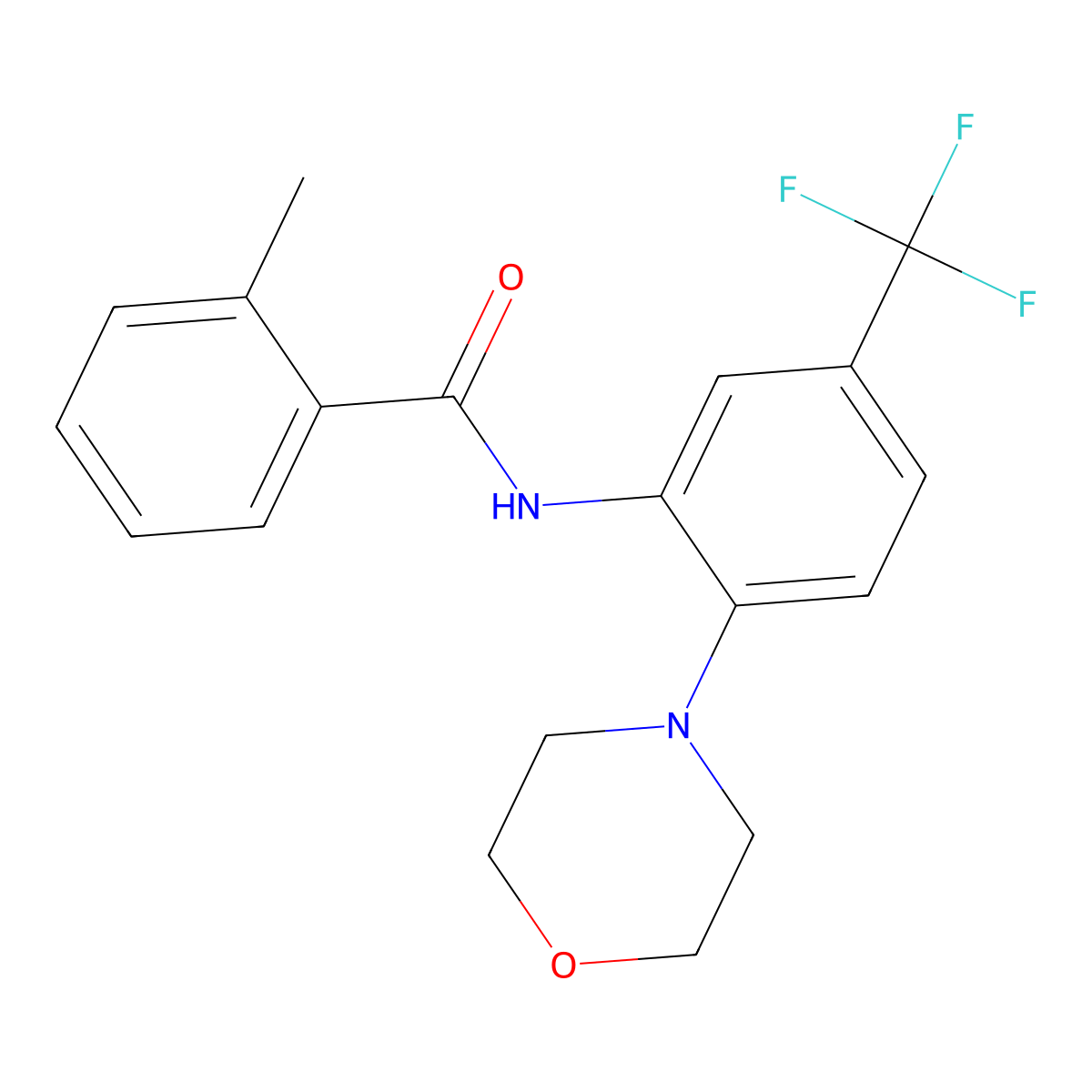 2-methyl-N-[2-morpholin-4-yl-5-(trifluoromethyl)phenyl]benzamide molecular structure, CAS 638151-72-1