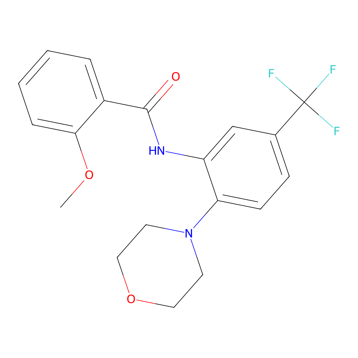 2-methoxy-N-[2-morpholin-4-yl-5-(trifluoromethyl)phenyl]benzamide molecular structure, CAS 638152-96-2