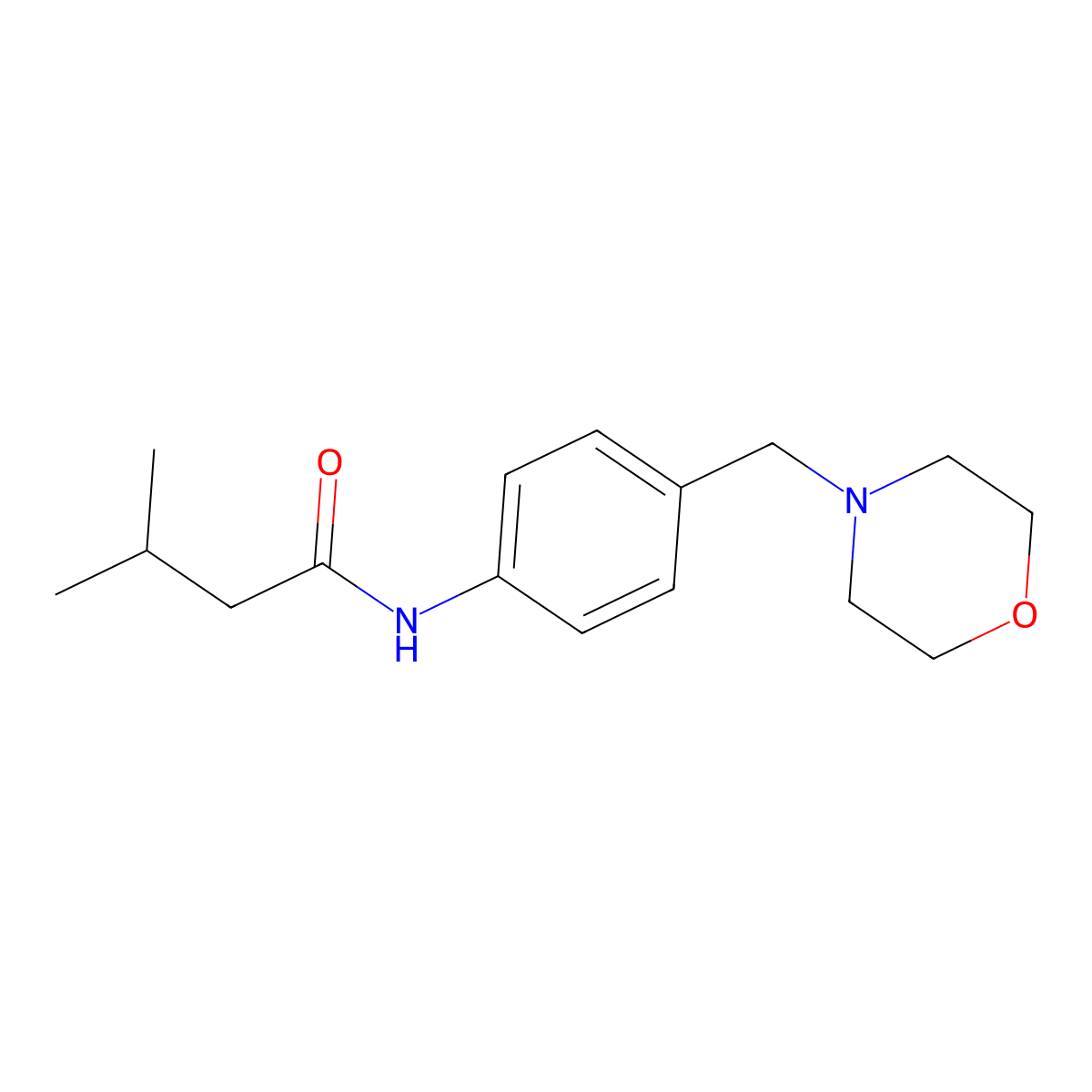 3-methyl-N-[4-(morpholin-4-ylmethyl)phenyl]butanamide molecular structure, CAS 638153-06-7