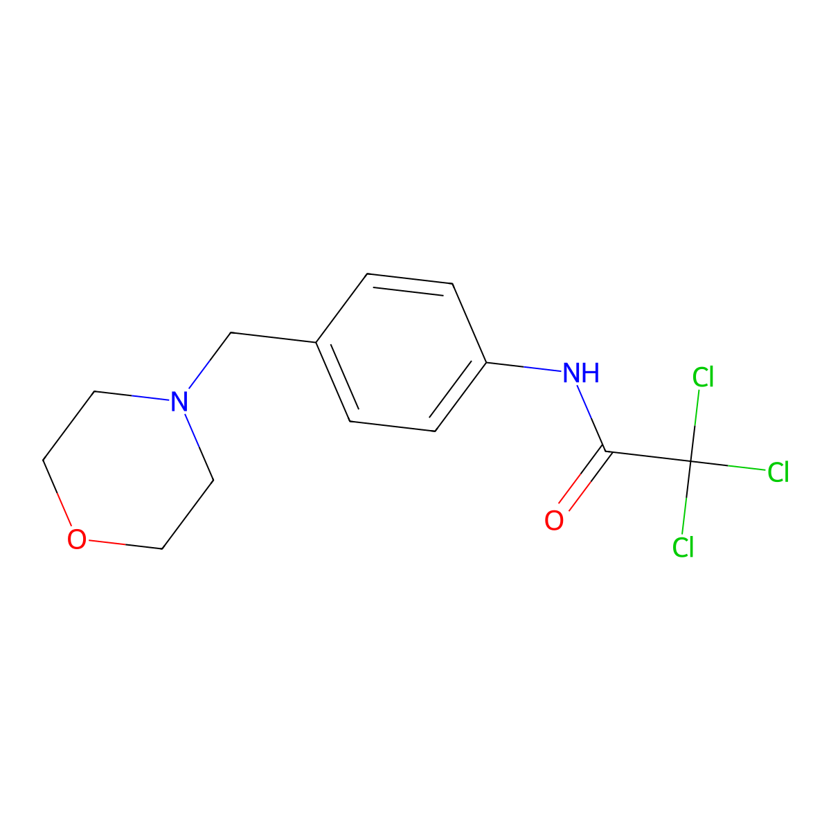 2,2,2-trichloro-N-[4-(morpholin-4-ylmethyl)phenyl]acetamide molecular structure, CAS 638153-14-7