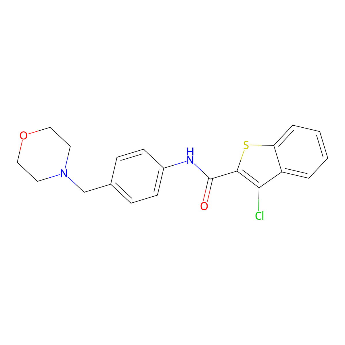 3-chloro-N-[4-(morpholin-4-ylmethyl)phenyl]-1-benzothiophene-2-carboxamide molecular structure, CAS 638153-22-7