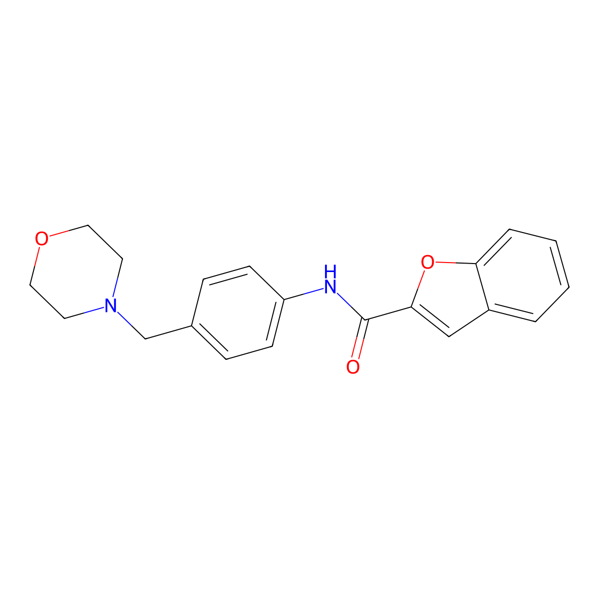 N-[4-(morpholin-4-ylmethyl)phenyl]-1-benzofuran-2-carboxamide molecular structure, CAS 638153-24-9