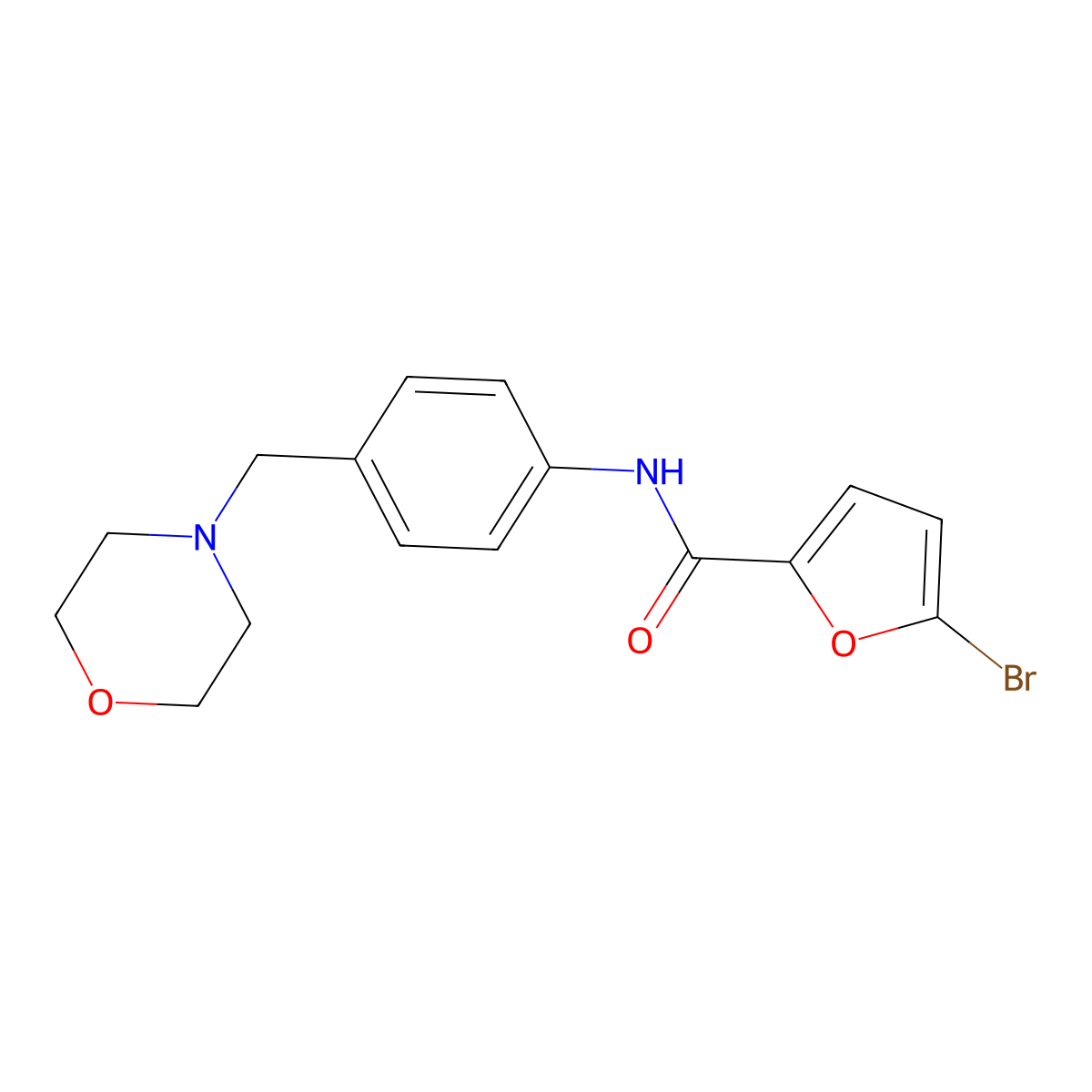5-bromo-N-[4-(morpholin-4-ylmethyl)phenyl]furan-2-carboxamide molecular structure, CAS 638153-28-3