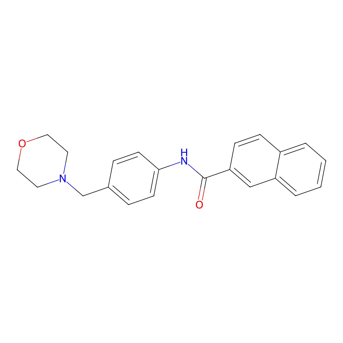 N-[4-(morpholin-4-ylmethyl)phenyl]naphthalene-2-carboxamide molecular structure, CAS 638153-34-1