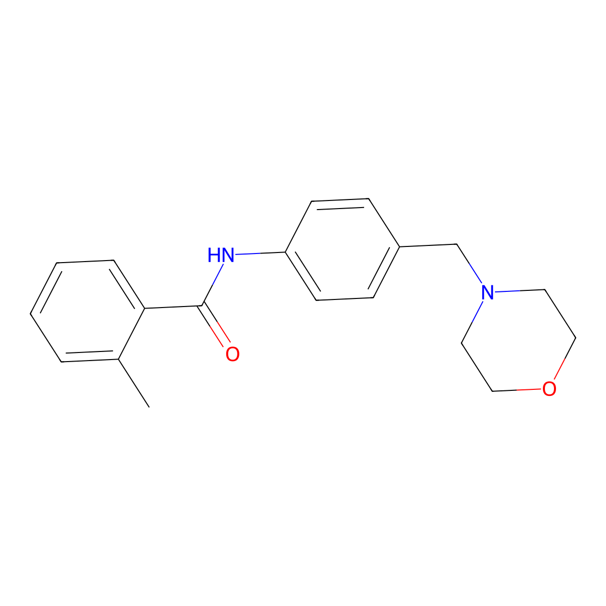 2-methyl-N-[4-(morpholin-4-ylmethyl)phenyl]benzamide molecular structure, CAS 638153-38-5
