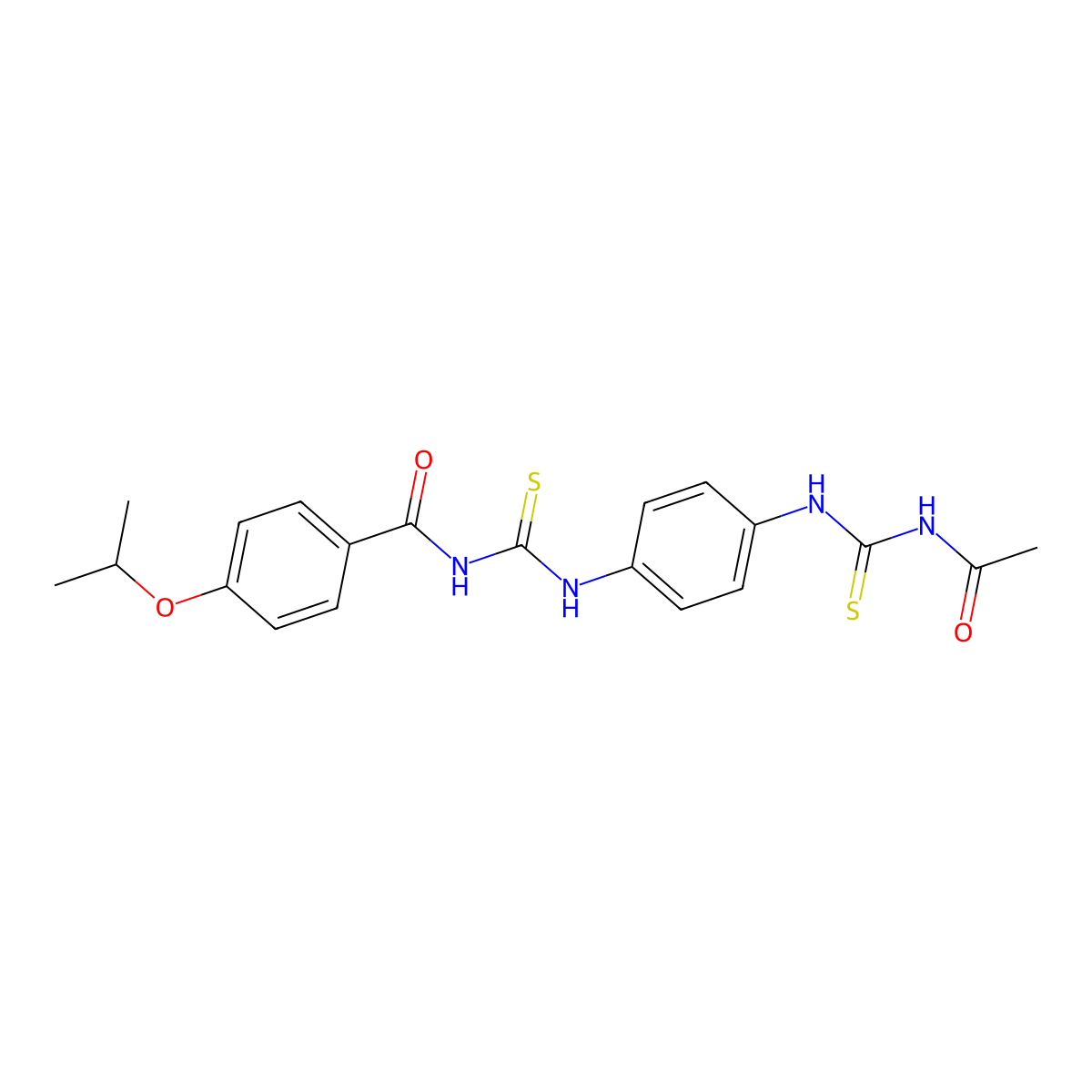 N-[[4-(acetylcarbamothioylamino)phenyl]carbamothioyl]-4-propan-2-yloxybenzamide molecular structure, CAS 638153-41-0