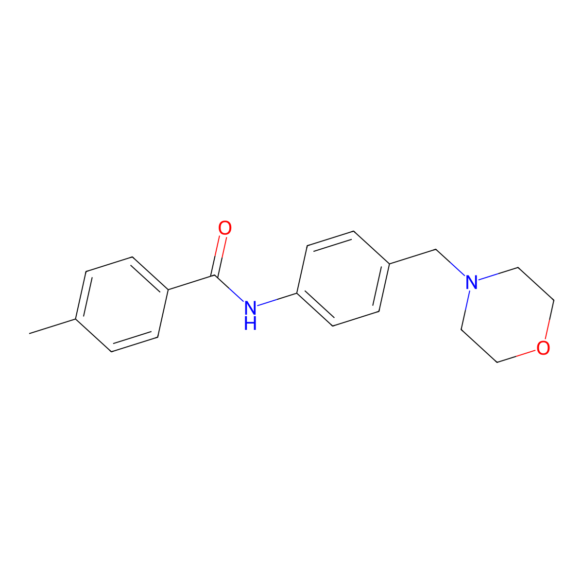 4-methyl-N-[4-(morpholin-4-ylmethyl)phenyl]benzamide molecular structure, CAS 638153-42-1