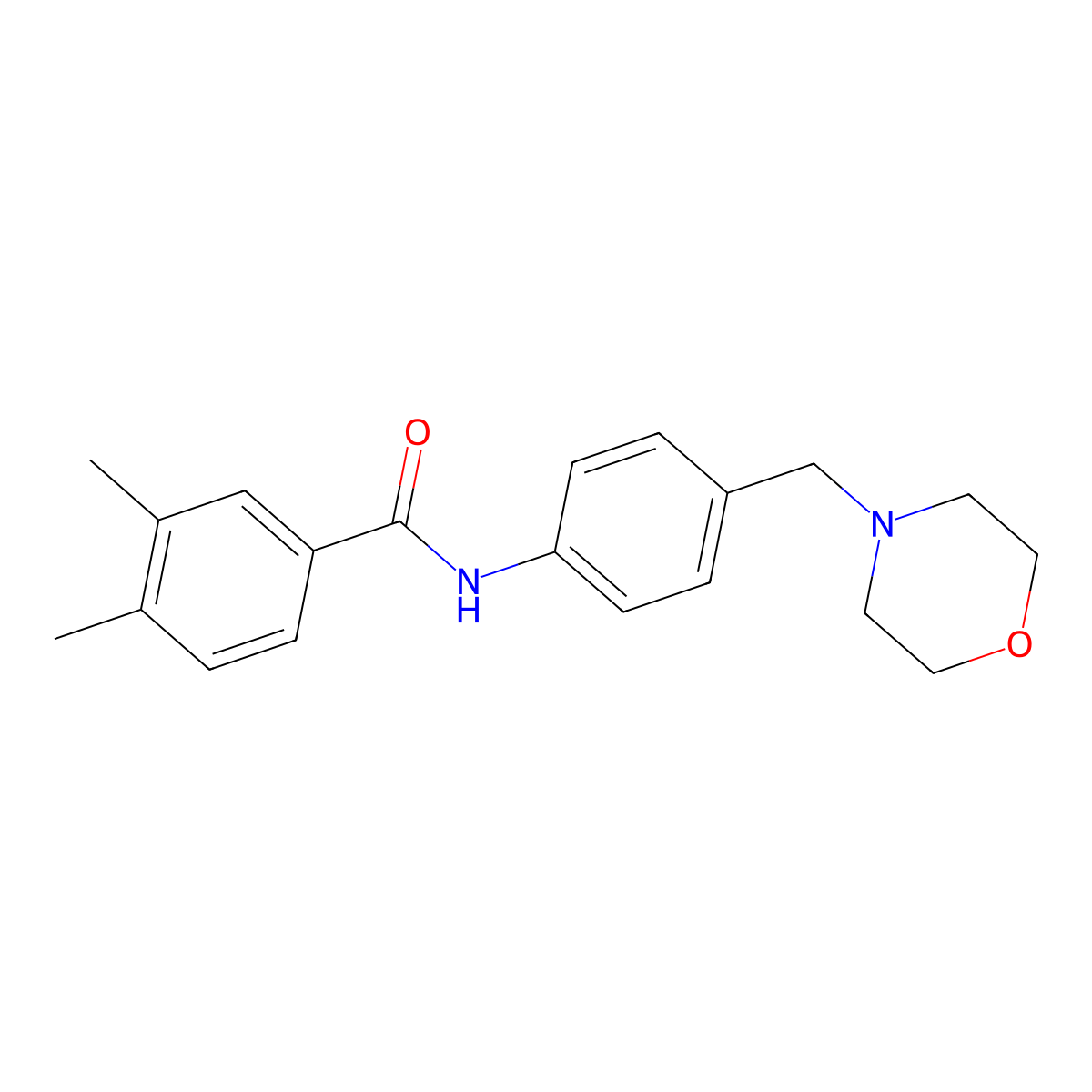 3,4-dimethyl-N-[4-(morpholin-4-ylmethyl)phenyl]benzamide molecular structure, CAS 638153-44-3
