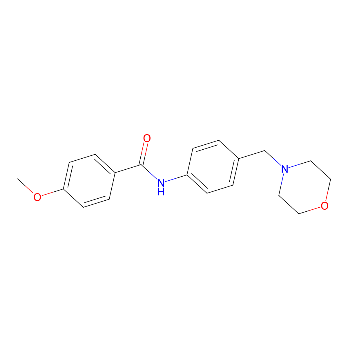 4-methoxy-N-[4-(morpholin-4-ylmethyl)phenyl]benzamide molecular structure, CAS 638153-66-9