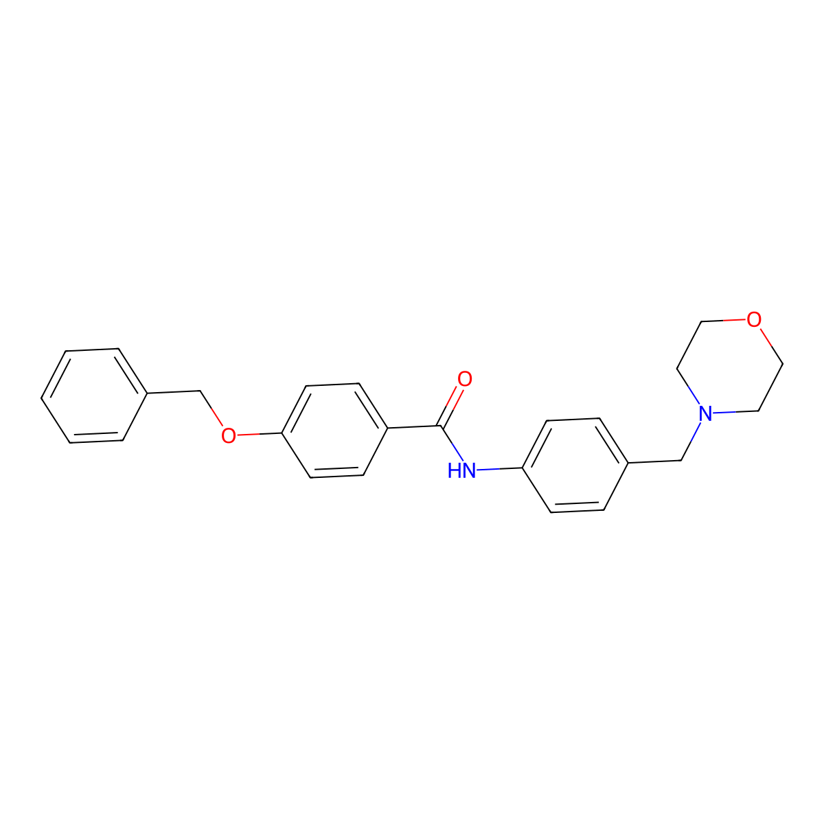 N-[4-(morpholin-4-ylmethyl)phenyl]-4-phenylmethoxybenzamide molecular structure, CAS 638153-68-1