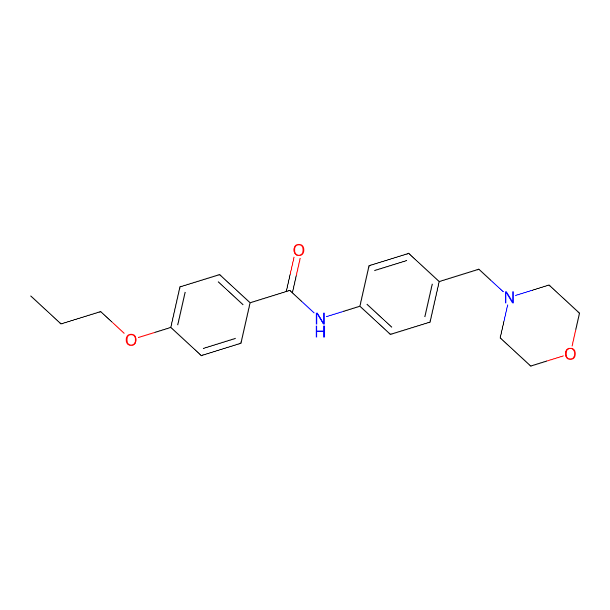 N-[4-(morpholin-4-ylmethyl)phenyl]-4-propoxybenzamide molecular structure, CAS 638153-74-9