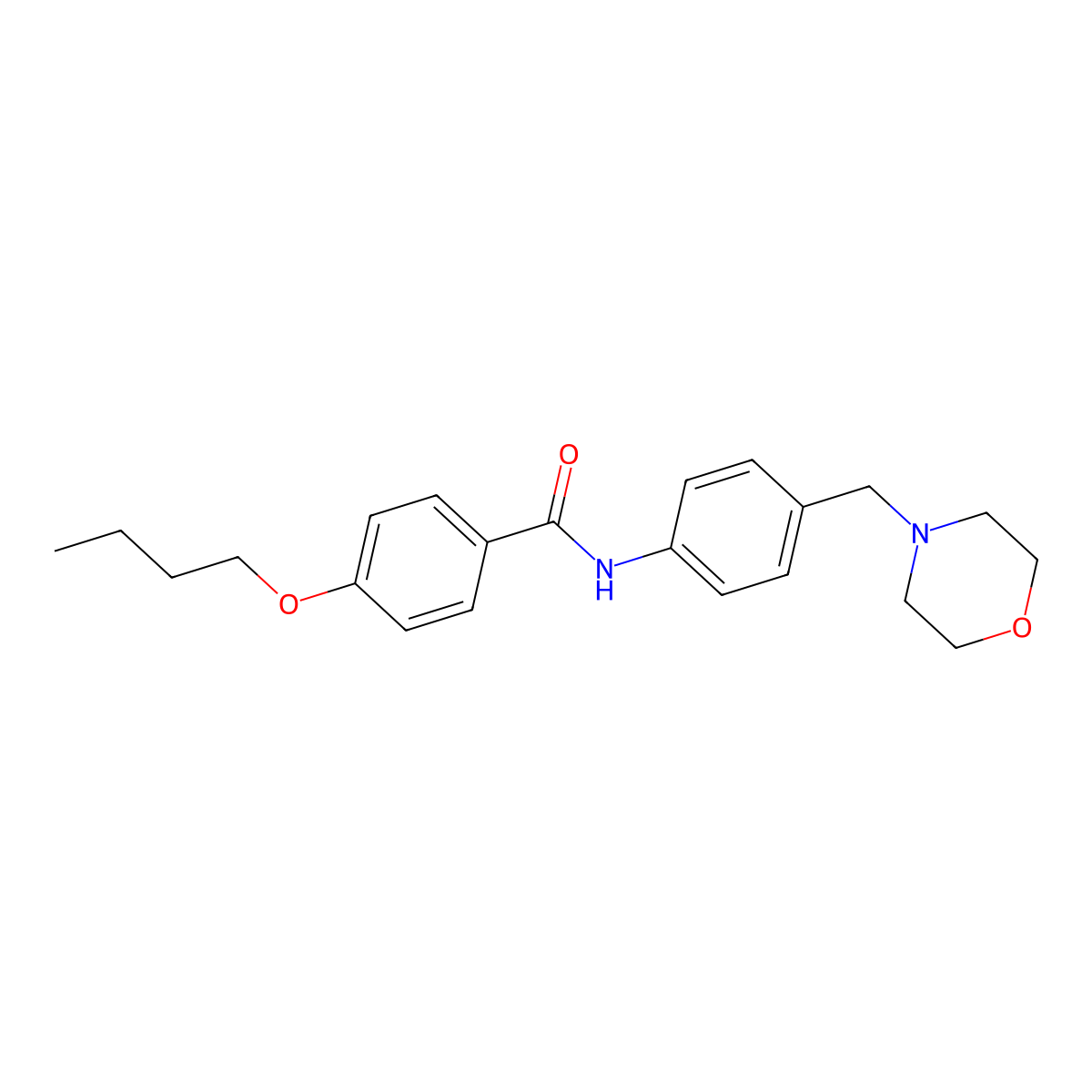 4-butoxy-N-[4-(morpholin-4-ylmethyl)phenyl]benzamide molecular structure, CAS 638153-76-1