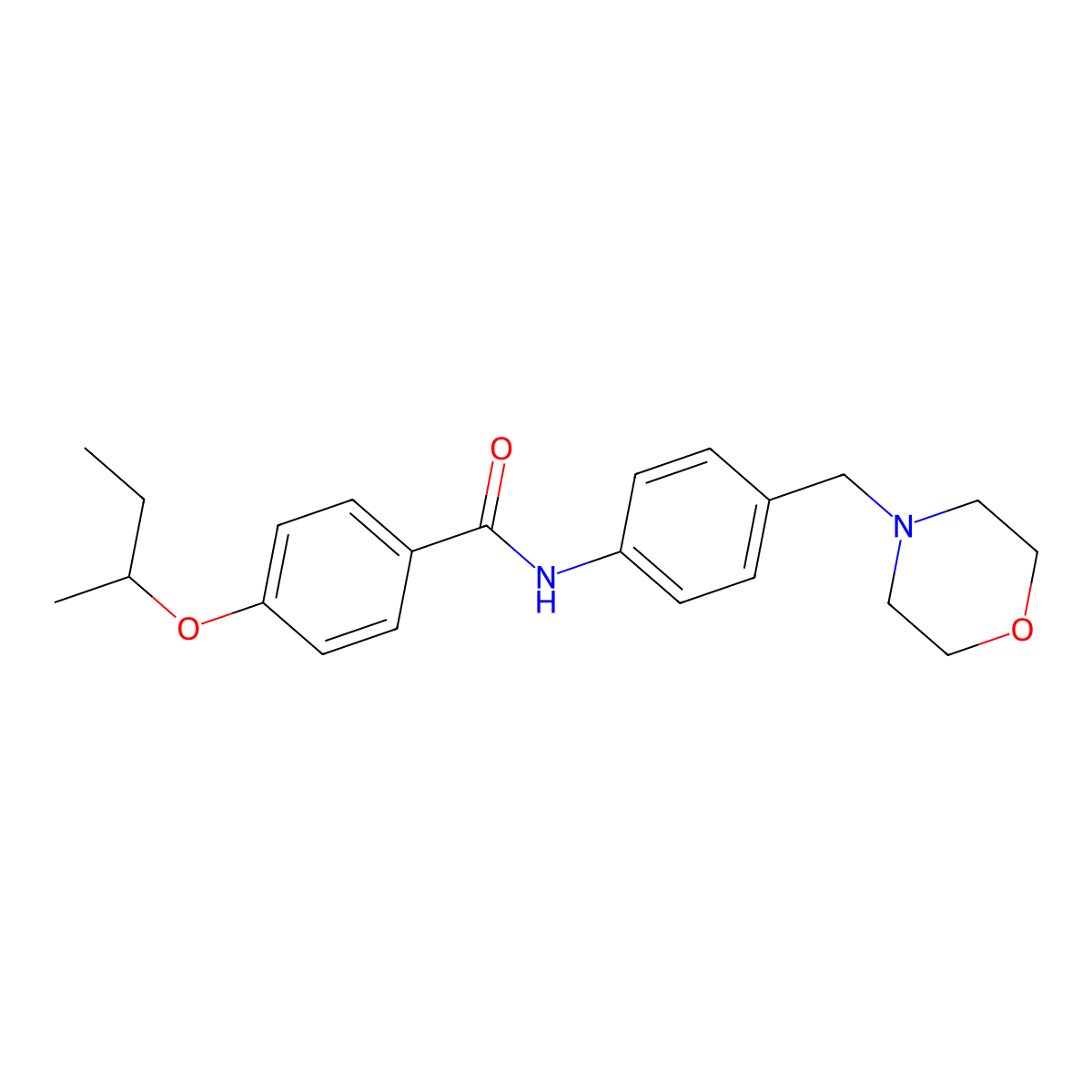 4-sec-butoxy-N-[4-(4-morpholinylmethyl)phenyl]benzamide molecular structure, CAS 638153-80-7